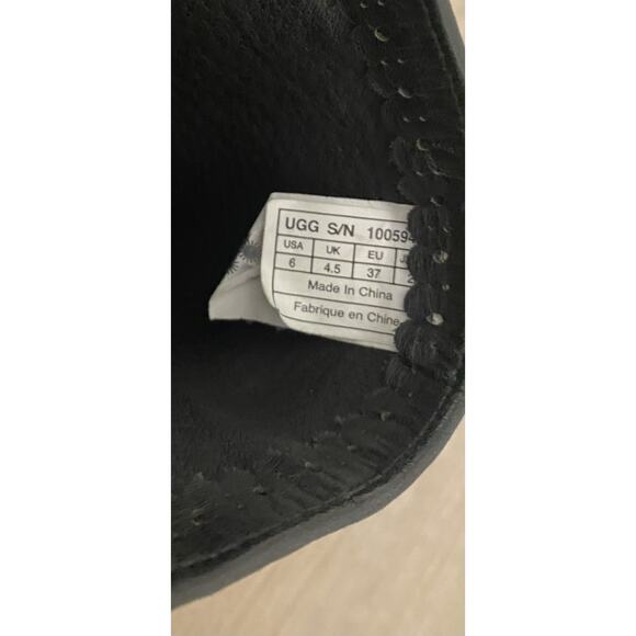 UGG Cary Black Suede Leather Lace up Block Heel Mid Calf Boots 6 1005949 - Picture 12 of 12